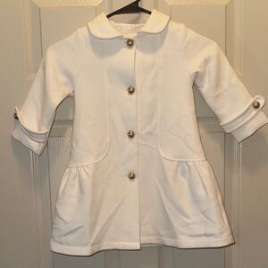 Copper Key Cream Kids Pea Coat with Gold Buttons